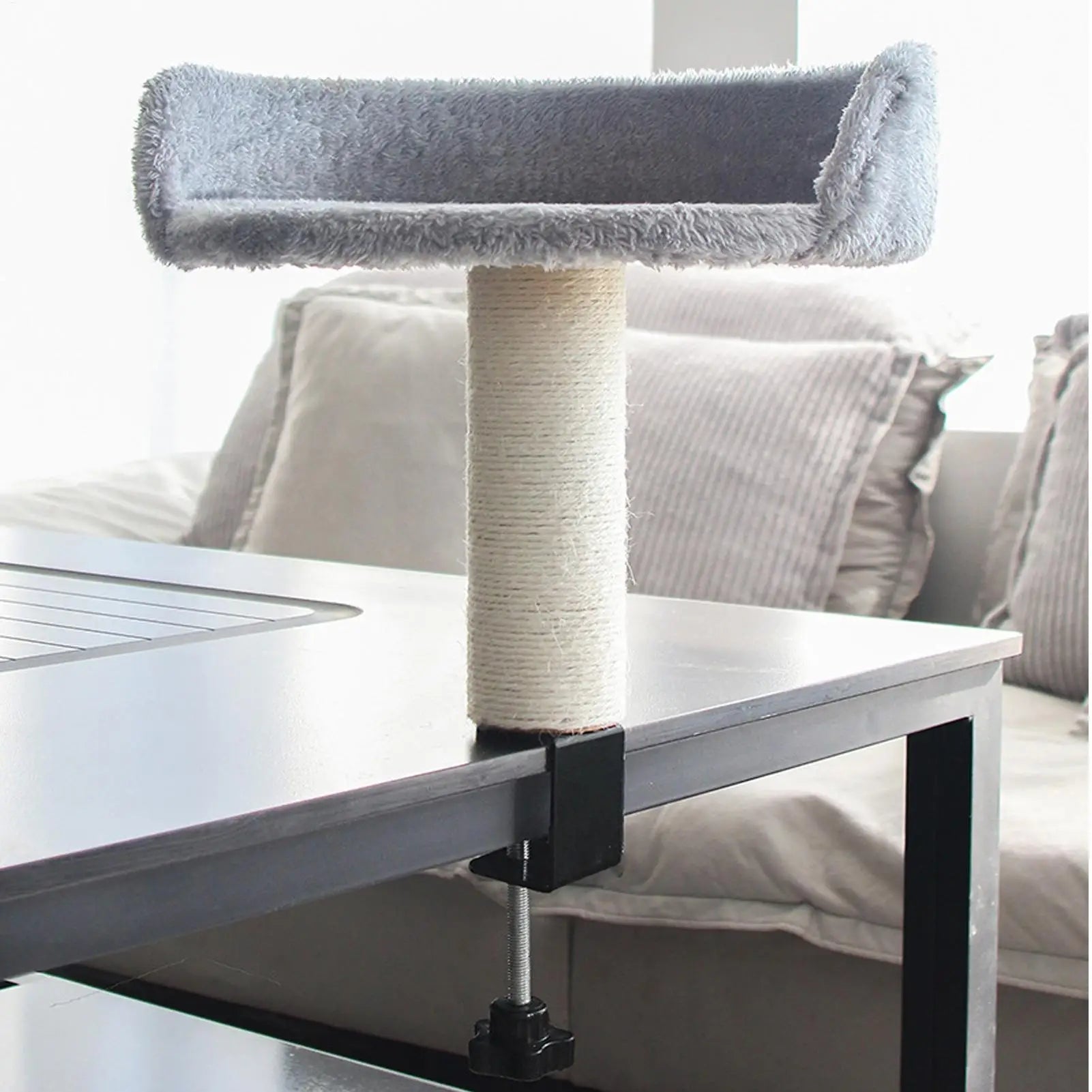 Desk Clamp Cat Bed with Soft Pad, Removable Pet Nest