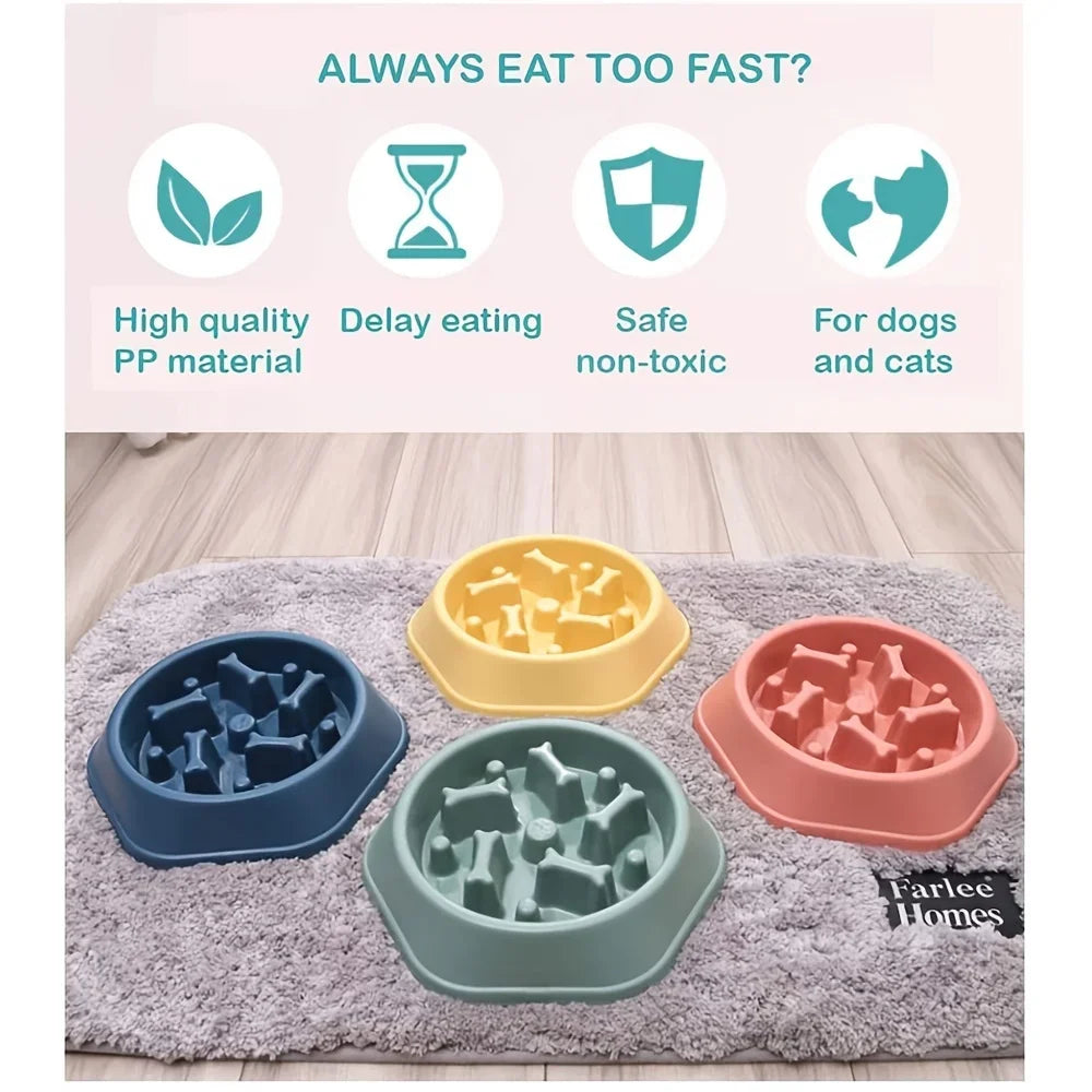 Dog Slow Feeder Non-choking Pet Bowl Anti Slip and Large Capacity