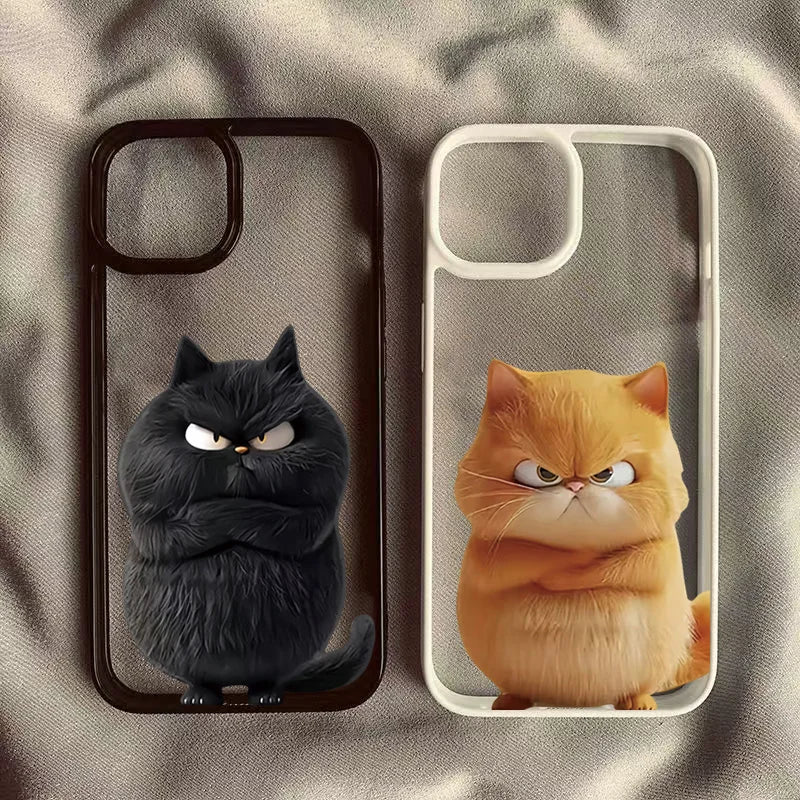 Funny Cool Cat Clear Phone Case For iPhone