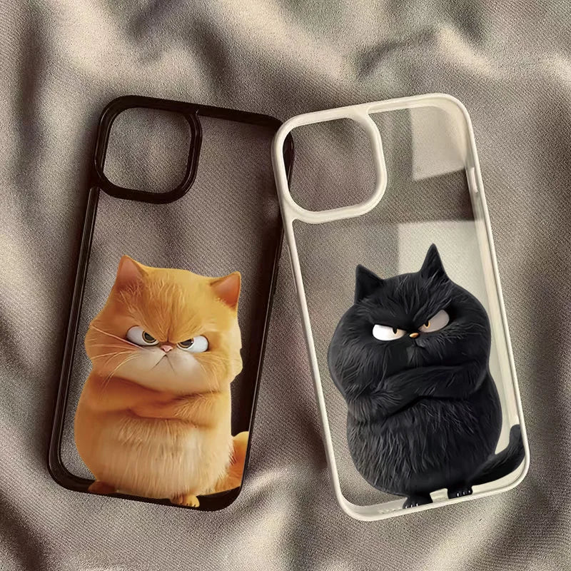 Funny Cool Cat Clear Phone Case For iPhone