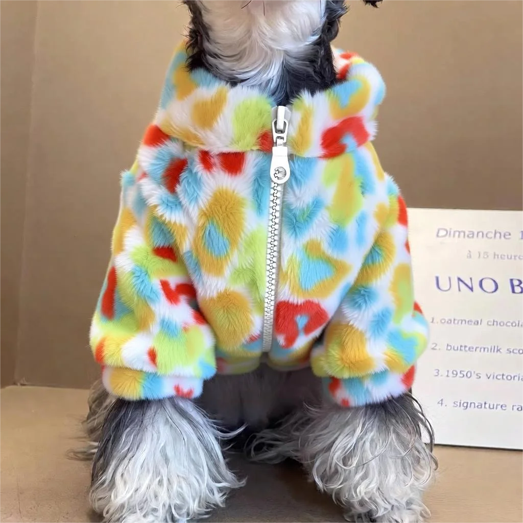 Colorful Zipper Warm Autumn and Winter Pet Jacket for Cats and Dogs