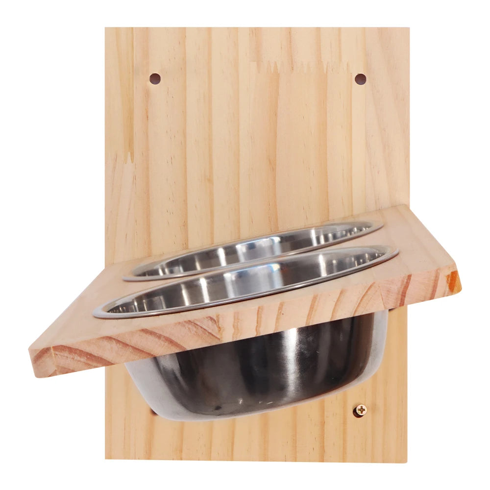 Cat wall furniture cat bowl feeding rack stainless steel