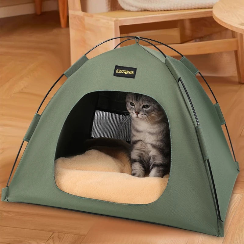 Tent Shape Cat Beds Removable Convenient Storage Pet Bed